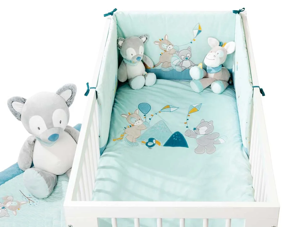 Nattou մանկական մահճակալի կողային բարձեր TIM & TILOO   գույնը՝ երկնագույն.outlet