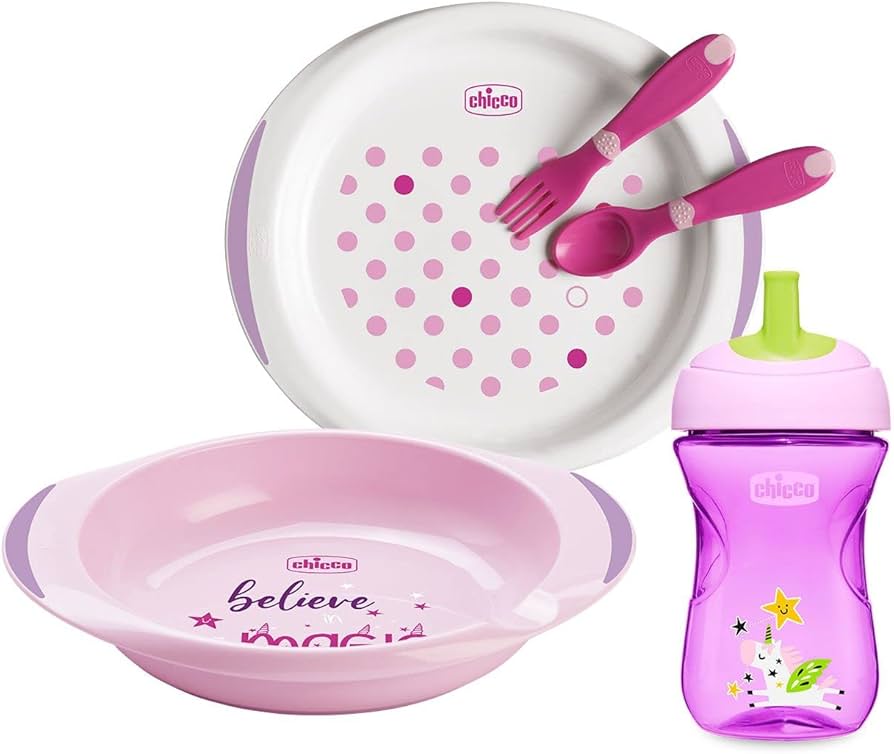 Chicco Կերակրման պարագաների հավաքածու աղջկա 12+ ամս