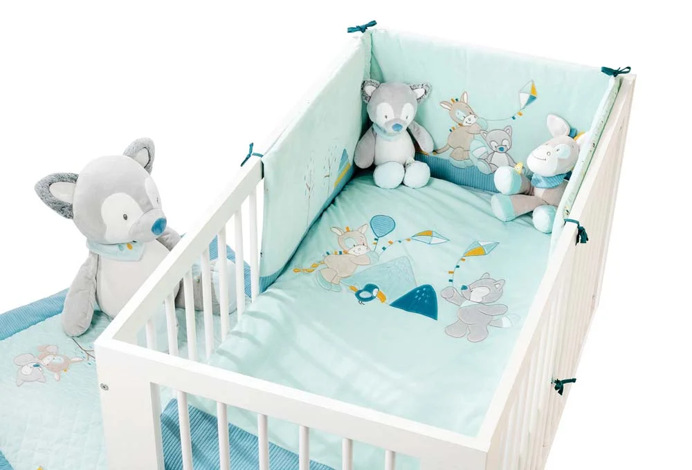 Nattou մանկական մահճակալի կողային բարձեր TIM & TILOO   գույնը՝ երկնագույն.outlet