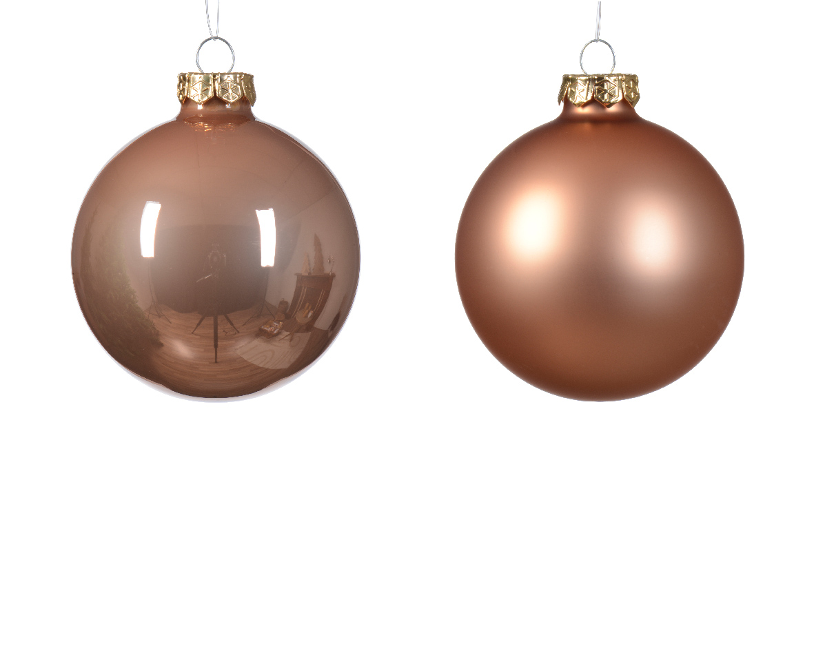 Տոնածառի ապակե խաղալիք, sparkling rose, 80մմ/Տուփ 12 հատ/