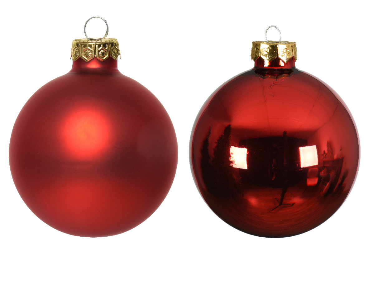 Տոնածառի ապակե խաղալիք, Christmas red, mix,100մմ