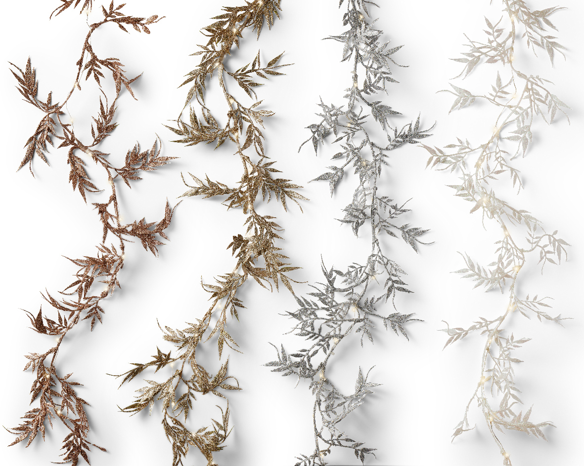 Տոնածառի ձևավորման ճյուղ լույսով silver/warm white 150սմ