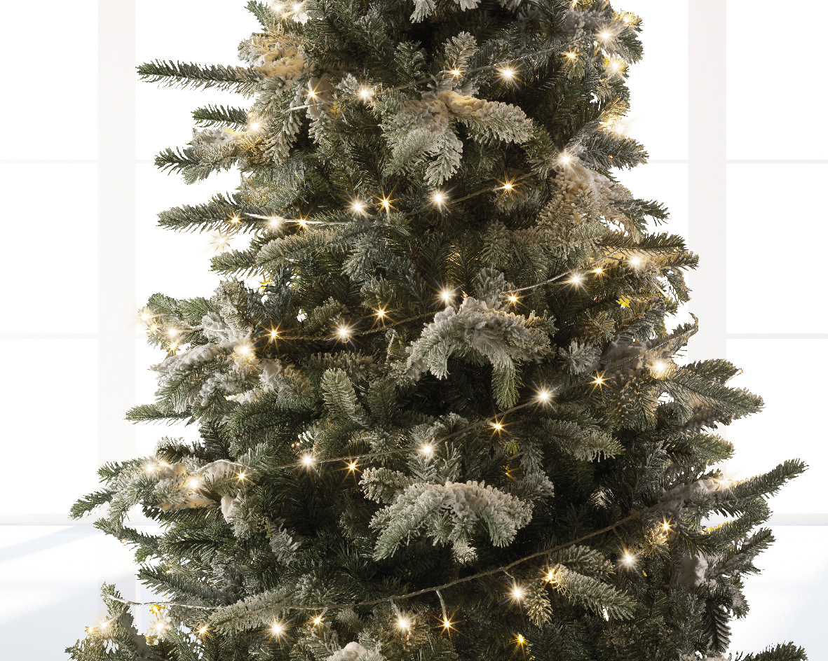 Տոնածառի լույս, 18մ, 240 LED, transparent warm white, թարթող