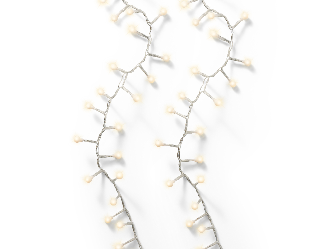 Տոնածառի լույս cherry, 7,5մ, 350 LED, transparent/warm white