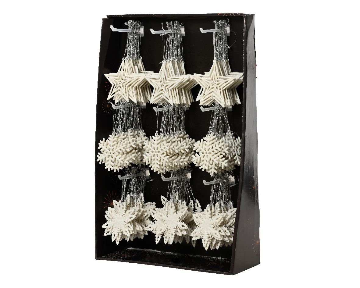 Տոնածառի խաղալիք՝ աստղ, փաթիլ, winter white