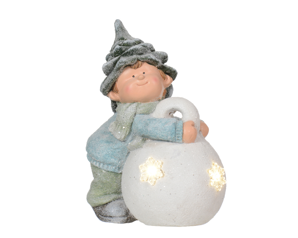 Ամանորյա արձան երեխա՝ լուսավորվող լապտերով 25.7x18.5x35.7սմ