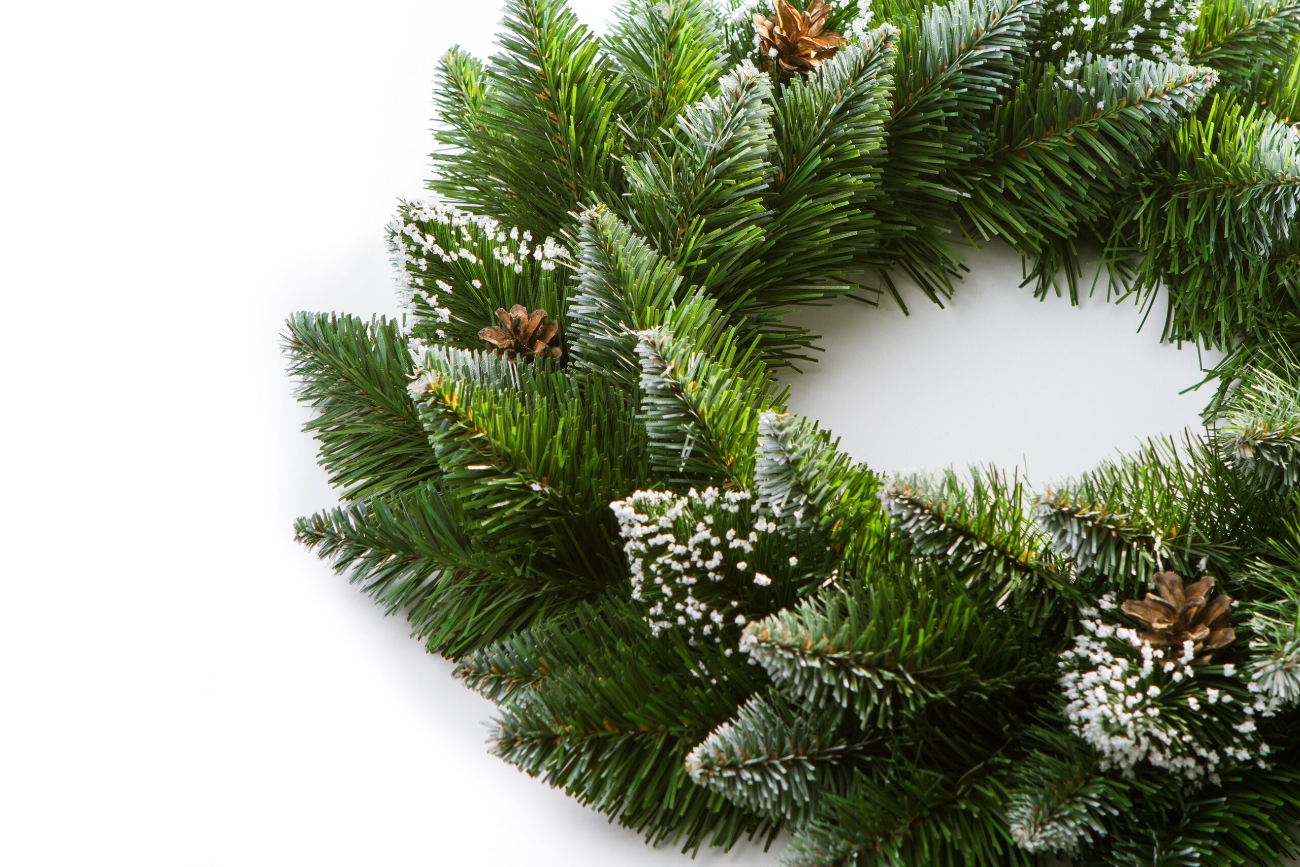 Ամանորյա օղակ, սպիտակ ծայրերով, DIAMOND PINE PVC, 50 սմ