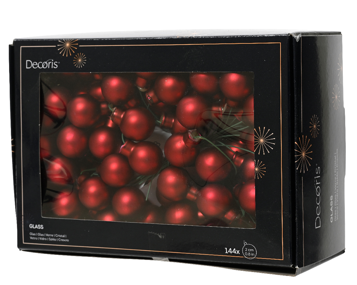 Տոնածառի խաղալիք, փնջով, անփայլ oxblood, 20մմ