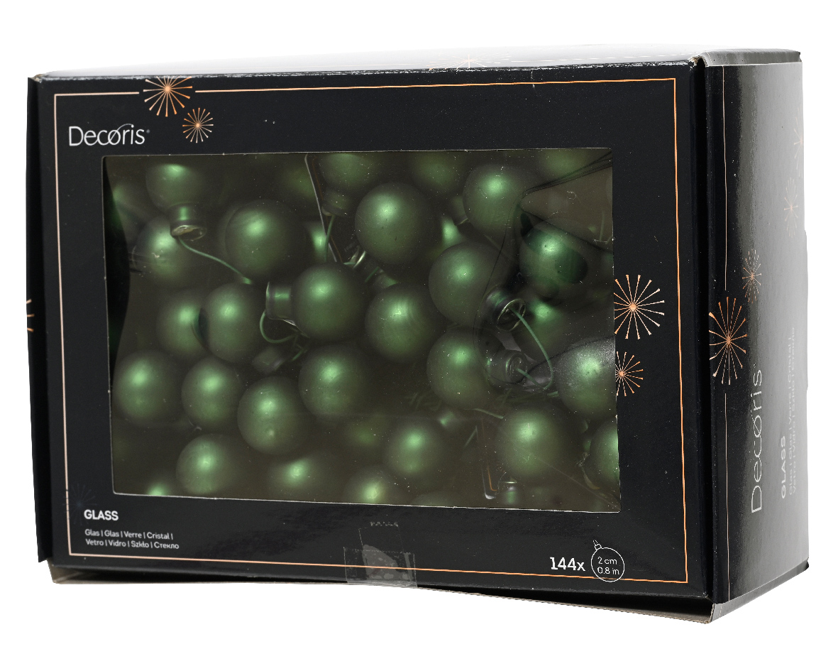 Տոնածառի խաղալիք, փնջով, անփայլ pine green, 20մմ տուփ 12 հատ