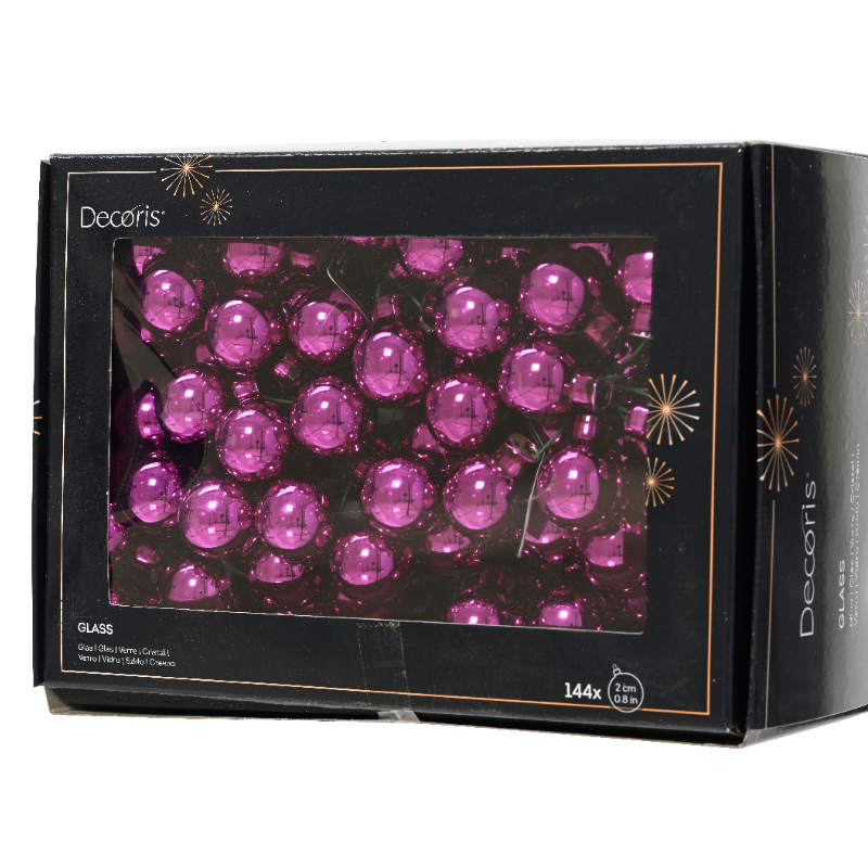 Տոնածառի խաղալիք, փնջով, փայլուն violet, 20մմ /Տուփ 12 հատ/