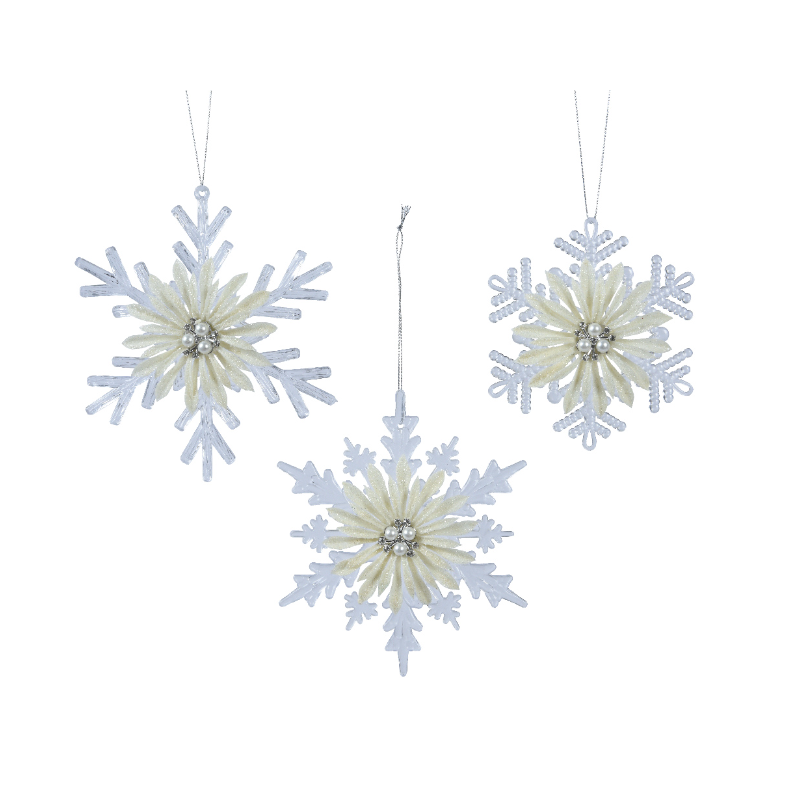 Տոնածառի խաղալիք, փաթիլներ, 1.5x13x15cm 3տես