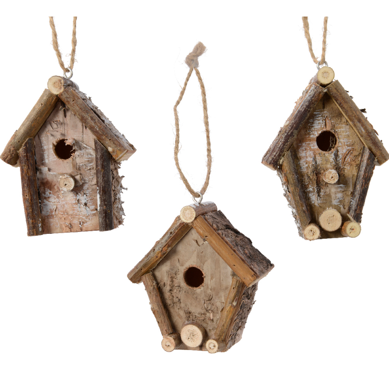 Տոնածառի խաղալիք փայտե տնակ, 3.5x6x7.5սմ