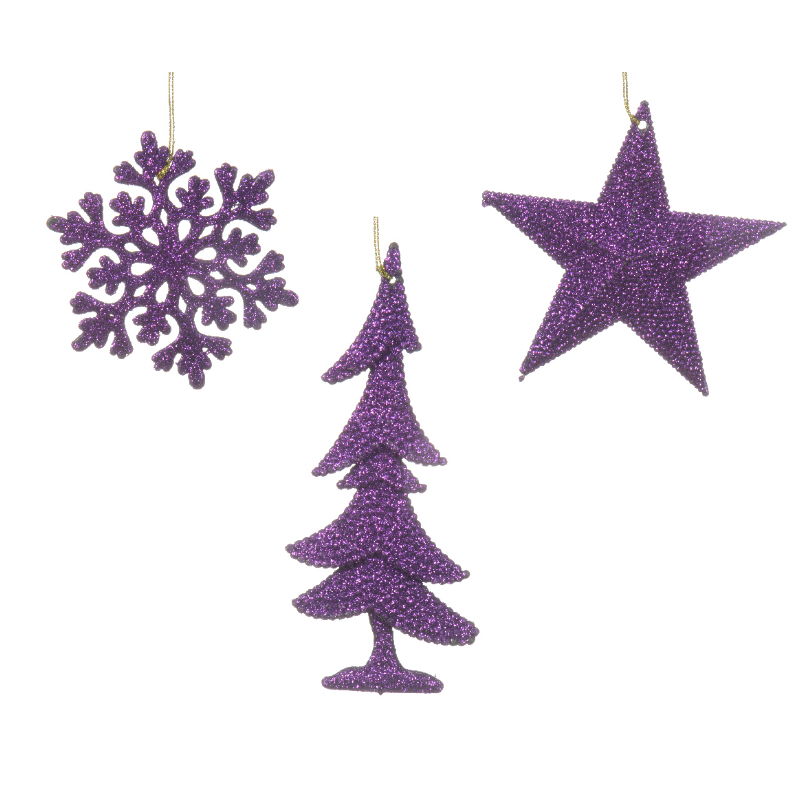 Տոնածառի խաղալիք՝ աստղ, փաթիլ, տոնածառ, violet