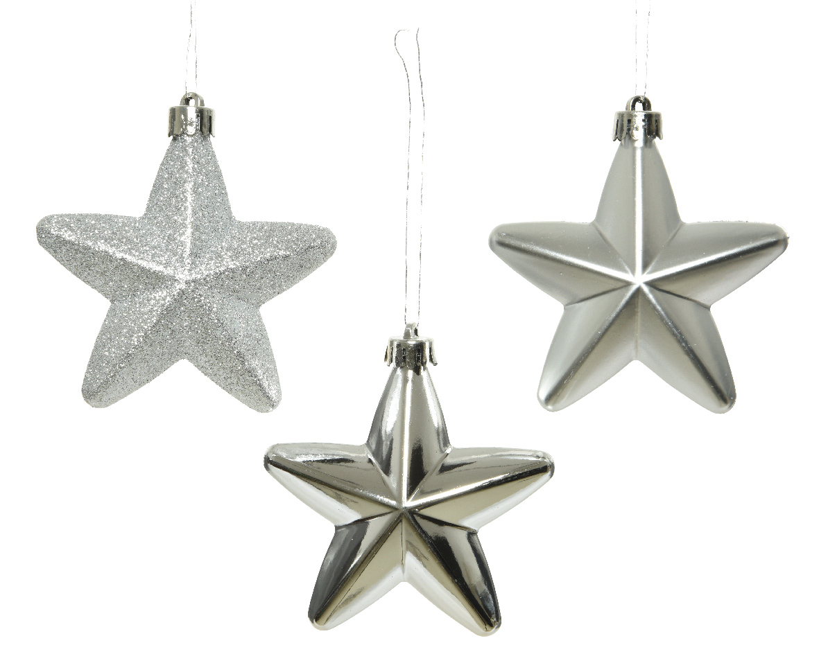 Տոնածառի խաղալիք աստղ, silver , 7.5սմ
