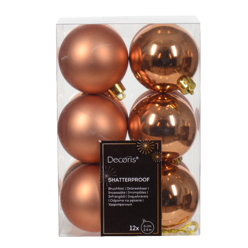 Տոնածառի խաղալիք, red copper, 60մմ/Տուփ 12 հատ/