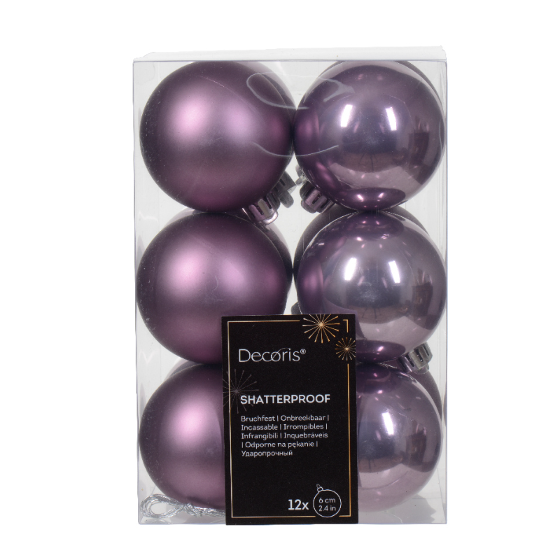 Տոնածառի խաղալիք, crystal lilac, 60մմ/Տուփ 12 հատ/