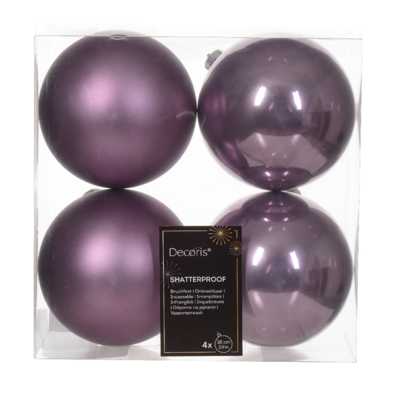 Տոնածառի խաղալիք, crystal lilac, 100մմ/Տուփ 4 հատ/