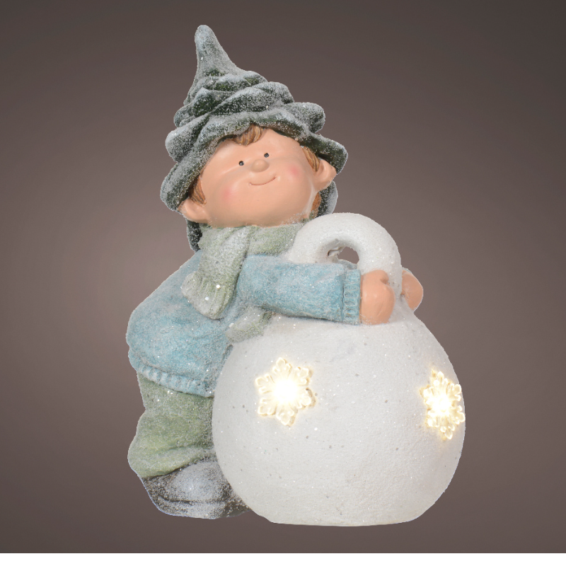 Ամանորյա արձան երեխա՝ լուսավորվող լապտերով 25.7x18.5x35.7սմ