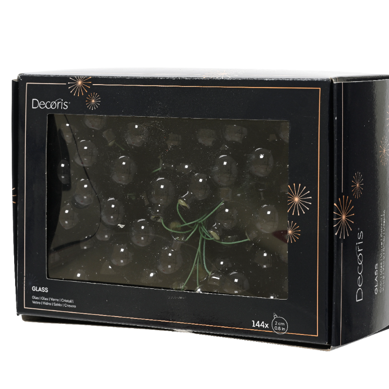 Տոնածառի խաղալիք, փնջով, փայլուն black, 20մմ /Տուփ 12 հատ/