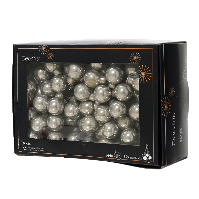 Տոնածառի խաղալիք, փնջով, փայլուն marble grey, 20մմ /Տուփ 12 հատ/