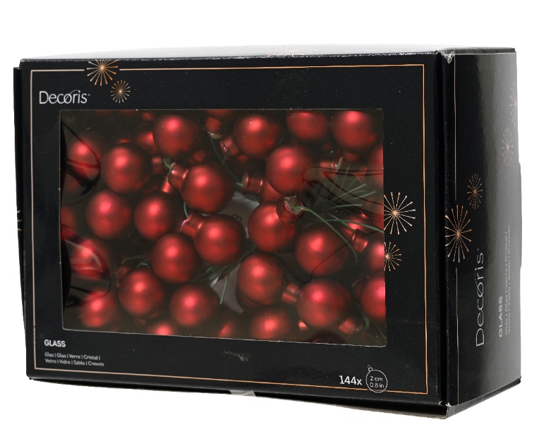 Տոնածառի խաղալիք, փնջով, անփայլ oxblood, 20մմ