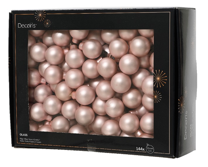 Տոնածառի խաղալիք, փնջով, անփայլ blush pink, 25մմ