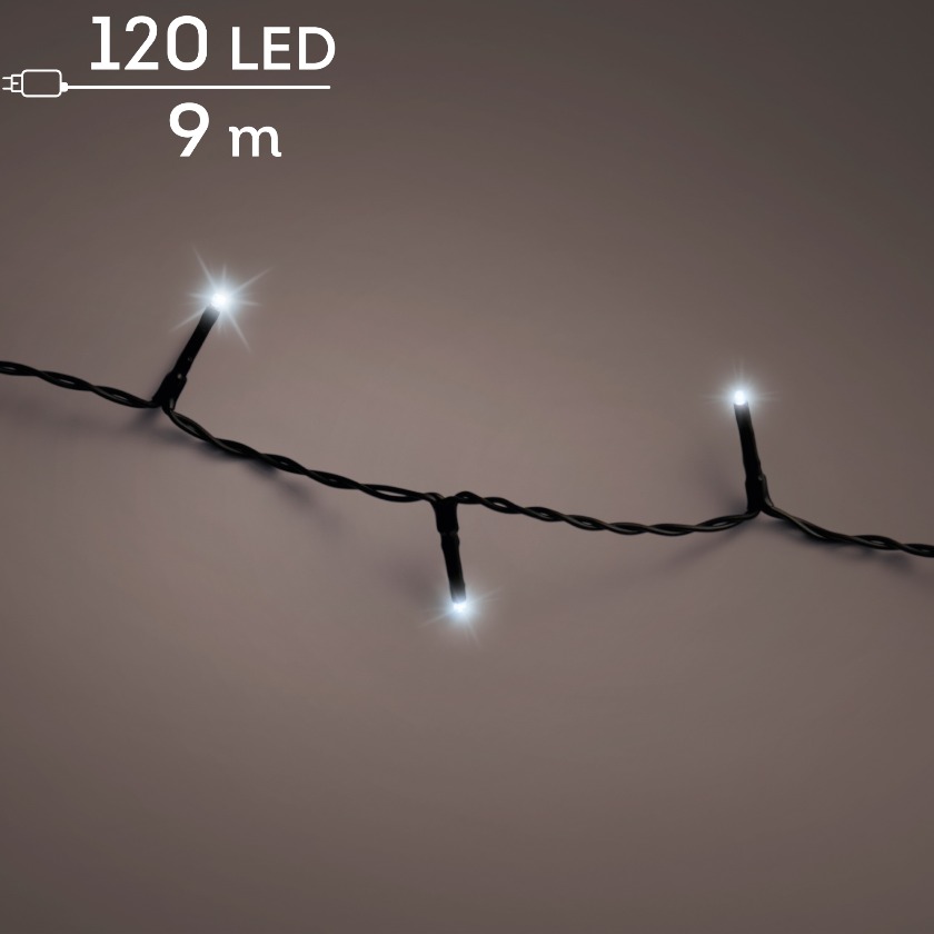 Տոնածառի լույս, 9մ, 120 LED, cool white, թարթող