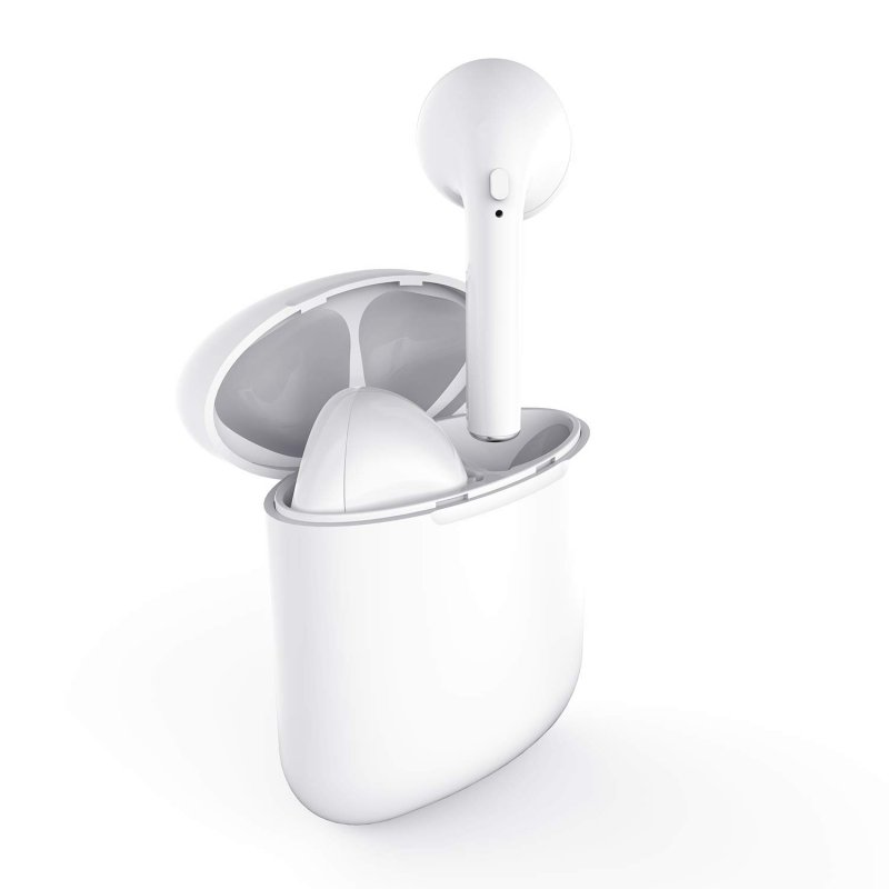 True Wireless Earbuds TWS Bluetooth Headphones in-Ear Stereo Earphones Built-in Microphone Rechargable Wireless Headsets with Portable Charging Case Compatible iOS Android Samsung White