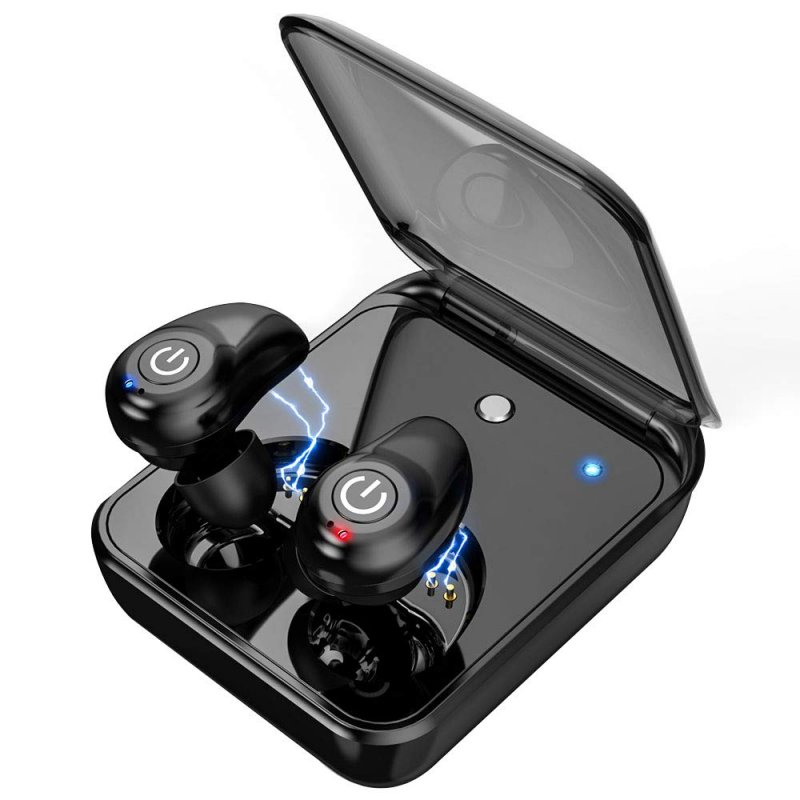 Wireless Earbuds for Android iPhone Bluetooth 5.0 Headphones with Mic 72 Hours Cycle Playtime Auto Pairing 3D Stereo Sound Cordless Wireless Earbuds Headset Earphones (Black)