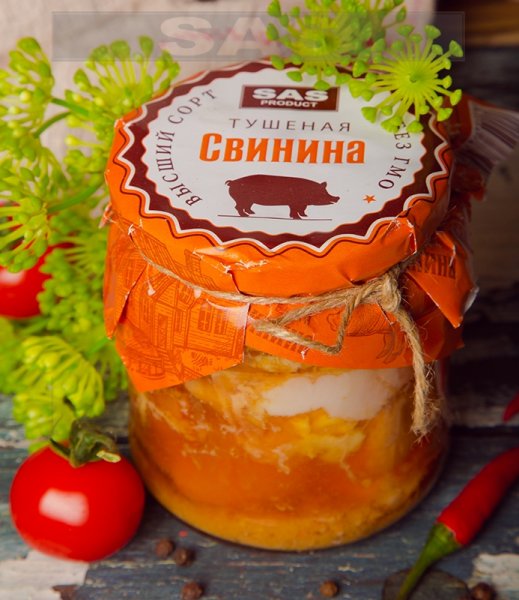 Շոգեխաշած խոզի միս «SAS Product» 400գ