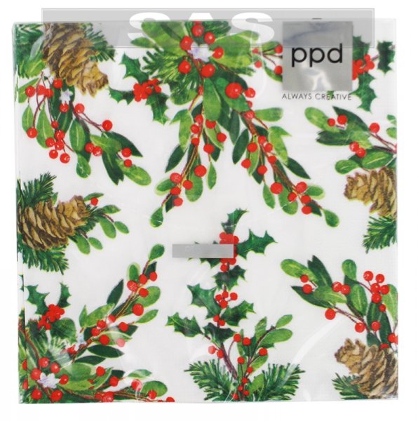Անձեռոցիկ «ppd Always Creative Pine Cones & Holly»