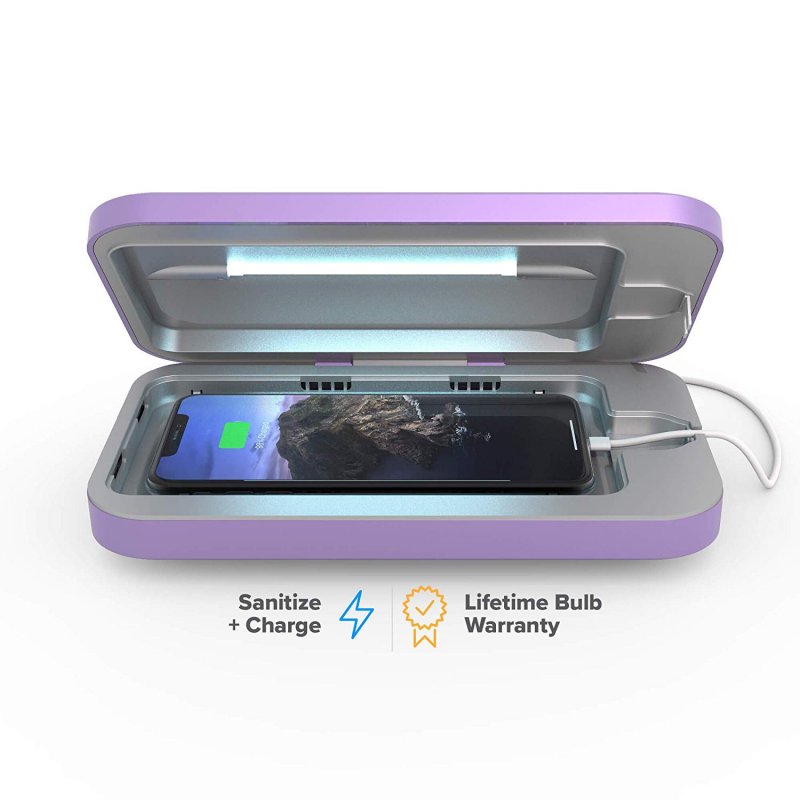 PhoneSoap 3 UV Smartphone Sanitizer & Universal Charger | Patented & Clinically Proven UV Light Disinfector | (Lilac)